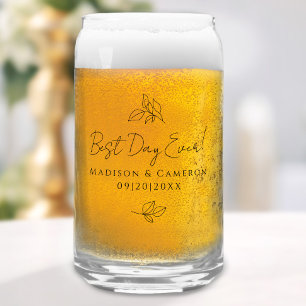 Beste dag ooit Elegante bruiloft laat zwart feestj Blikvorm Glas