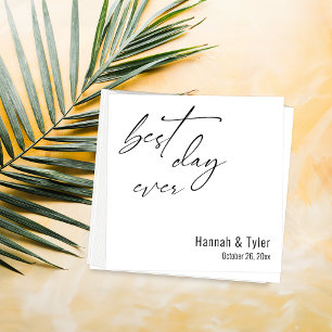 Beste dag ooit Elegante eenvoudige bruiloft Servet