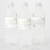 Beste dag ooit Elegante groene bruiloft Waterfles Etiket (Flessen)