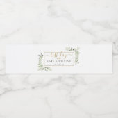 Beste dag ooit Elegante groene huwelijksfeest Waterfles Etiket (Enkel label)