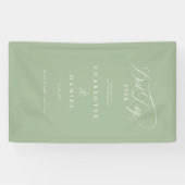 BESTE DAG OOIT! Elegante, groene trouwbanner Spandoek (Horizontaal)