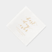 Beste dag ooit elegante kalligrafie bruiloft folie servetten (Rechts)