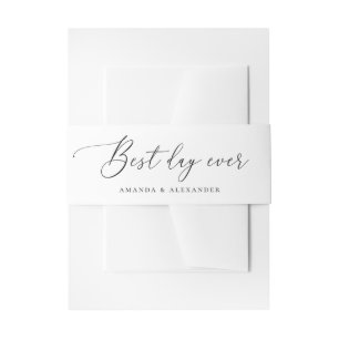 Beste dag ooit   Elegante klassieke script bruilof Uitnodigingen Wikkel