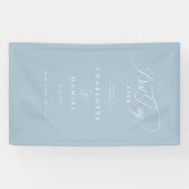 BESTE DAG OOIT! Elegante, poederblauwe trouwbanner Spandoek (Horizontaal)