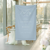 BESTE DAG OOIT! Elegante, poederblauwe trouwbanner Spandoek