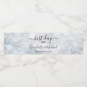 Beste Dag Ooit Elegante Winter Sneeuwvlokken Bruil Waterfles Etiket (Enkel label)