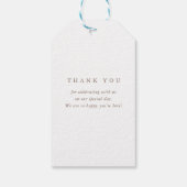 BESTE DAG OOIT! Elegante, witte bruiloft Cadeaulabel (Achterkant)