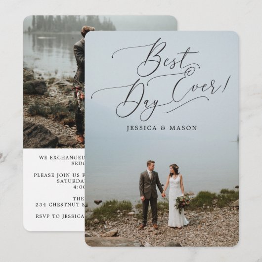 Beste dag ooit Eloped Aankondiging Uitnodiging (Voorkant / Achterkant)