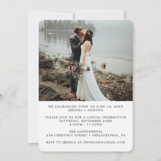 Beste dag ooit Eloped Aankondiging Uitnodiging (Achterkant)