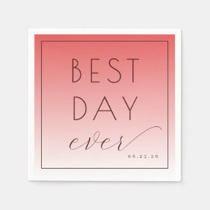 Beste Dag Ooit Feestelijke Koraalgradiënt Servet
