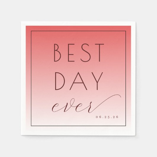 Beste Dag Ooit Feestelijke Koraalgradiënt Servet (Voorkant)