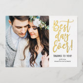 Beste dag ooit FOLIE Foto Hartelijk dank Folie Uitnodiging (Voorkant)
