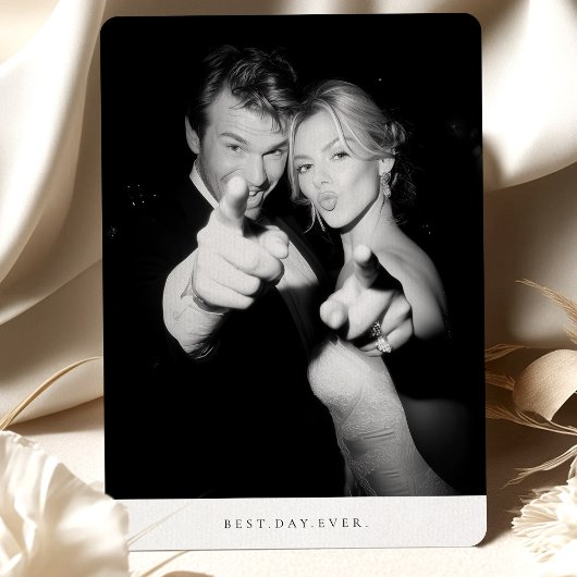 "Beste dag ooit" Foto bruiloft bedankkaart Kaart