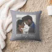 Beste dag ooit Fotoscript Pas getrouwd Trouwdatum Kussen (Deken)
