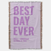 Beste dag ooit gepersonaliseerde bruiloft deken ca (Voorkant Verticaal)
