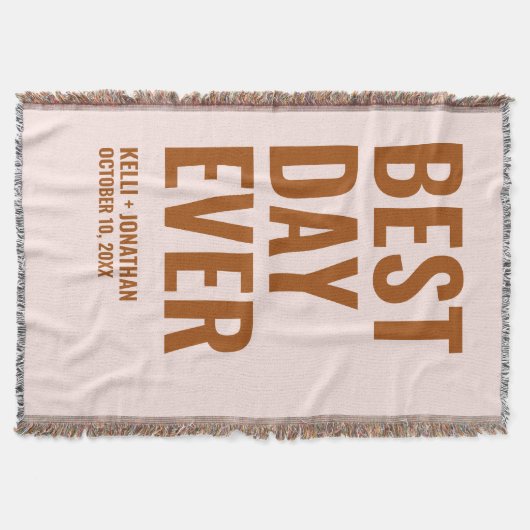 Beste dag ooit gepersonaliseerde bruiloft deken ca (Voorkant)