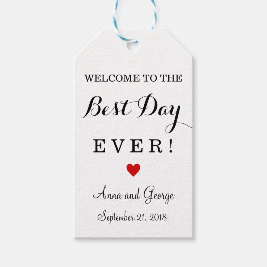 Beste dag ooit gepersonaliseerde bruiloft gunst La Cadeaulabel (Voorkant)
