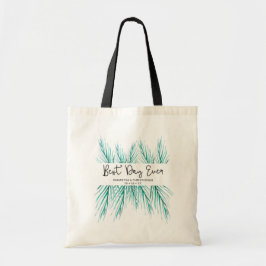 Beste dag ooit gepersonaliseerde strand bruiloft tote bag