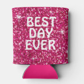 BESTE DAG OOIT | Glitter fuchsia Blikjeskoeler (Achterkant)