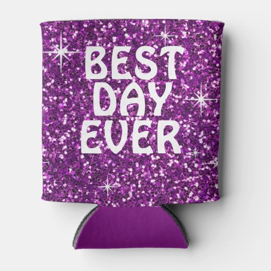 BESTE DAG OOIT | Glitter paarse Blikjeskoeler (Voorkant)