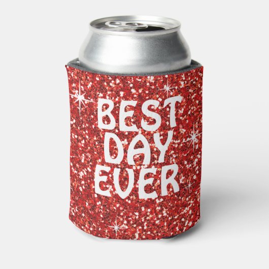 BESTE DAG OOIT | Glitter rood Blikjeskoeler (Blikje Achterkant)