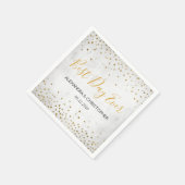 Beste dag ooit Gold Hearts Confetti Wedding Servet (Hoek)