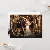 Beste dag ooit Gold Script Photo Wedding Bedankt Kaart (Voorkant / Achterkant in situ)