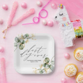 Beste Dag ooit Goud Groen Bruiloft Papieren Bordje (Feest)