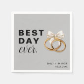 Beste dag ooit grijze bruiloft servetten (Voorkant)