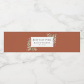 Beste dag ooit groen gebladerte terracotta bruilof waterfles etiket (Enkel label)