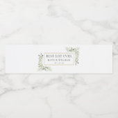 Beste Dag Ooit Groene Blad Bruiloft Waterfles Etiket (Enkel label)