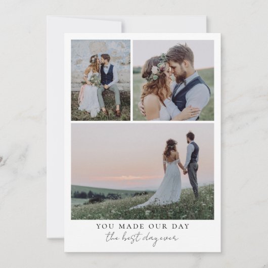 Beste dag ooit hart bruiloft foto bedankkaart (Voorkant)