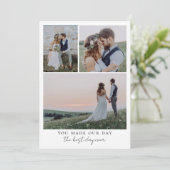 Beste dag ooit hart bruiloft foto bedankkaart (Staand voorkant)