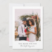 Beste Dag Ooit Hart Fotobruiloft Bedankkaart (Voorkant)