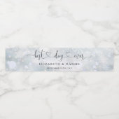 Beste Dag Ooit Hartschrift Winter Bruiloft Waterfles Etiket (Enkel label)