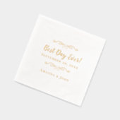 Beste Dag Ooit Huwelijk Elegant Echt Goud Folie Servetten (Links)