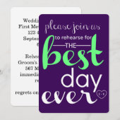 Beste Dag Ooit Huwelijksrepetitie Nodig CUSTOM Kaart (Voorkant / Achterkant)