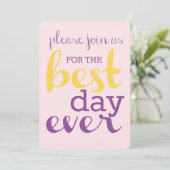 Beste Dag Ooit Huwelijksuitnodiging - Plumeria / G Kaart (Staand voorkant)