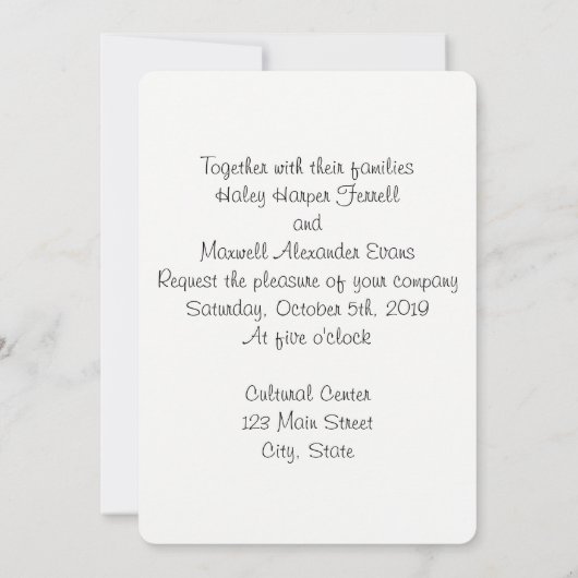 Beste Dag Ooit Huwelijksuitnodiging - Plumeria / G Kaart (Achterkant)