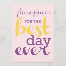 Beste Dag Ooit Huwelijksuitnodiging - Plumeria / G Kaart