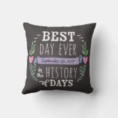 Beste dag ooit in de geschiedenis, Chalkboard huwe Kussen (Achterkant)