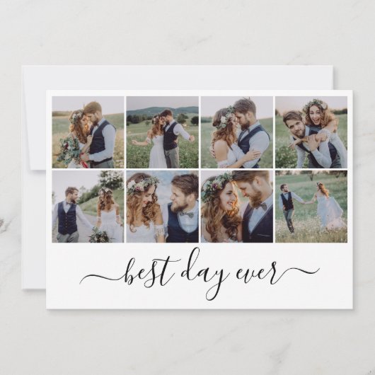 Beste Dag Ooit Kalligrafie Trouwfoto's Bedankkaart (Voorkant)