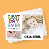 Beste Dag ooit Kleurrijke Geboorte Aankondiging Ka