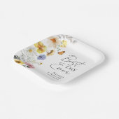 Beste dag ooit | Kleurrijke Wildflower Boho bruilo Papieren Bordje (Gebogen)