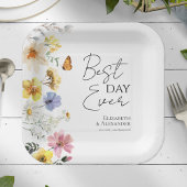 Beste dag ooit | Kleurrijke Wildflower Boho bruilo Papieren Bordje