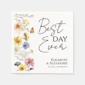 Beste dag ooit | Kleurrijke Wildflower Boho bruilo Servet (Voorkant)