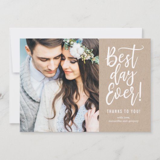 Beste dag ooit Kraft Dank je wel Kaart Notitiekaartje (Voorkant)