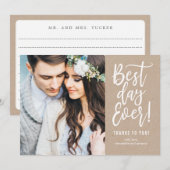 Beste dag ooit Kraft Dank je wel Kaart Notitiekaartje (Voorkant / Achterkant)