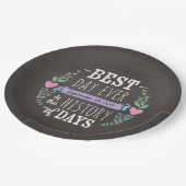 Beste dag ooit krijtbord trouwdatum papieren bordje (Gekanteld)