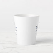 Beste Dag Ooit Marine Blauw Elegante Trouwreceptie Latte Mok (Voorkant)